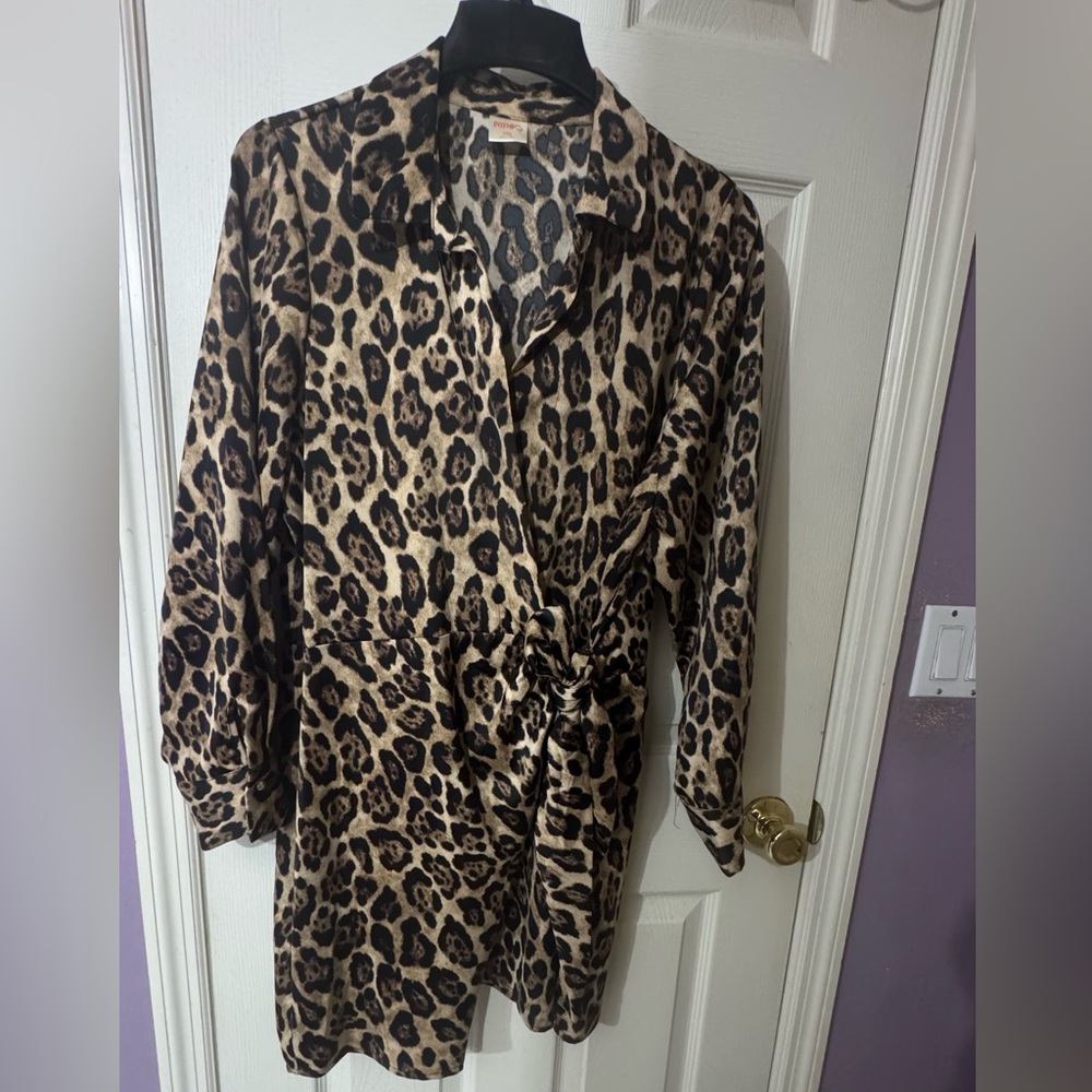 Leopard Print Midi Dress